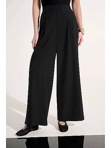 Joseph Ribkoff Lightweight Pull-On Wide Leg Pants in Black (view 2)