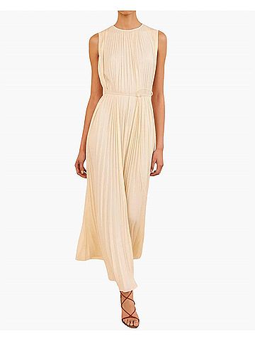 Ulla Johnson Fianna Pleated Midi Dress in Cowrie (view 2)