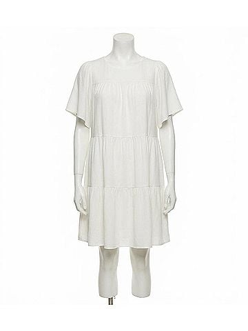 Sugarlips Isadora Babydoll Tiered Mini Dress in White (view 1)