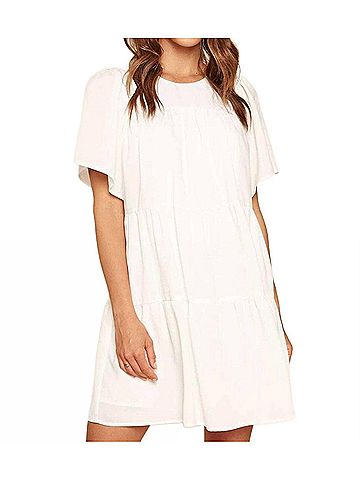 Sugarlips Isadora Babydoll Tiered Mini Dress in White (view 2)