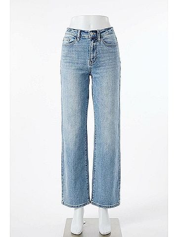 Judy Blue High Waist Straight Leg Jeans in Light Wash (view 1)