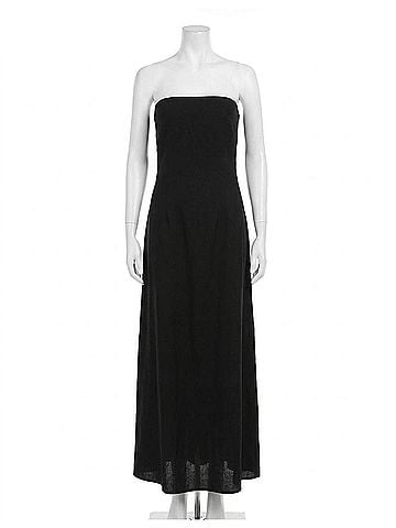 Olivaceous The Lila Linen Maxi Dress in Black (view 1)