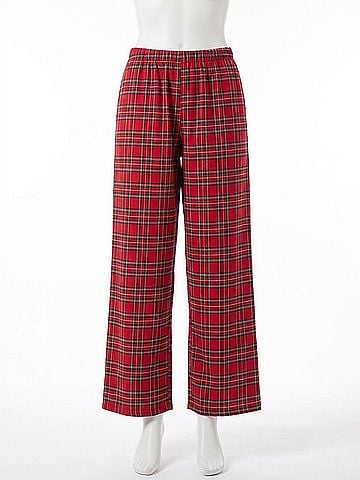 She + Sky Woven Long Pants in Red Plaid (view 1)