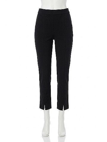Joseph Ribkoff Front Slit Pull On Crop Pants in Black (view 1)