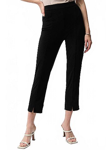 Joseph Ribkoff Front Slit Pull On Crop Pants in Black (view 2)