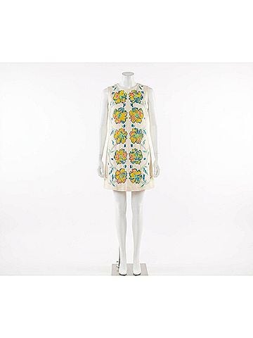 THML The Petal Parade Sleeveless Floral Shift Dress in White (view 1)