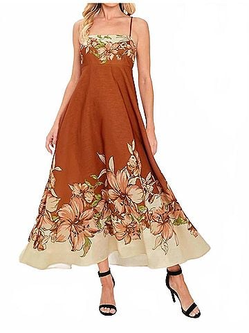 Flying Tomato Floral Maxi Dress in Cinnamon Blossom (view 2)