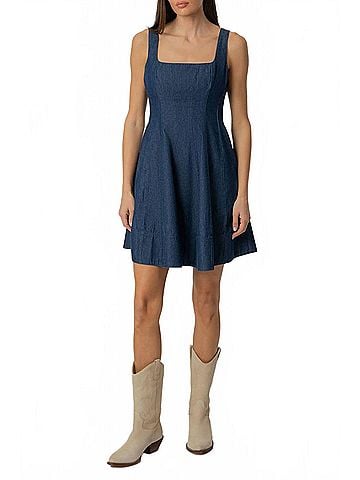 Kut from the Kloth Amelie Fit And Flare Dress in Renovate (view 2)
