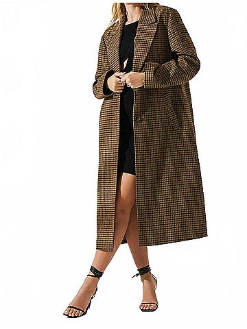 Astr Sonya Coat in Brown/Olive (view 2)