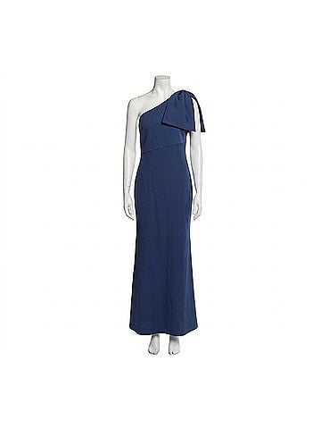 Sachin + Babi Women's Aubrey One-Shoulder Satin Gown in Washed Indigo (view 1)
