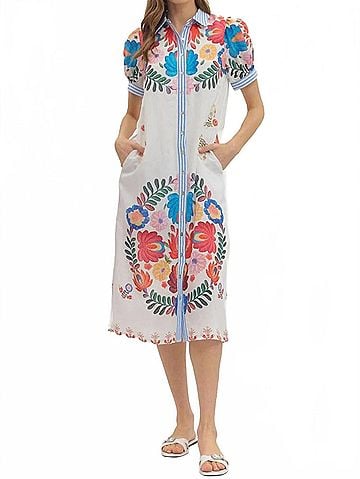 Entro Elena Midi Dress in White (view 2)