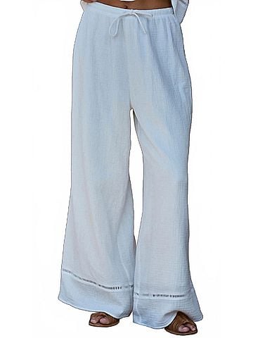 By Together Solstice Wide Leg Pant in White (view 2)