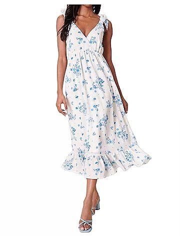 Sugarlips Chandler Floral Tie Knot Dress in Blue (view 2)