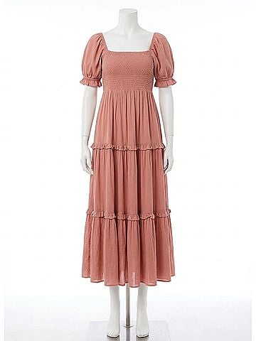 Z Supply Eliora Smocked Maxi Dress in Terracotta Clay (view 1)