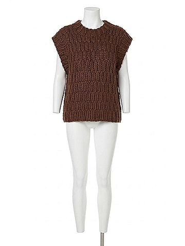 English Factory Chunky Knit Sweater Vest in Brown (view 1)