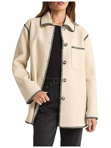 Z Supply Olivia Whipstitch Jacket in Oatmeal Heather (view 2)