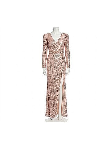 Mac Duggal Women's Sequin Puff Sleeve Gown in Rose Pink (view 1)