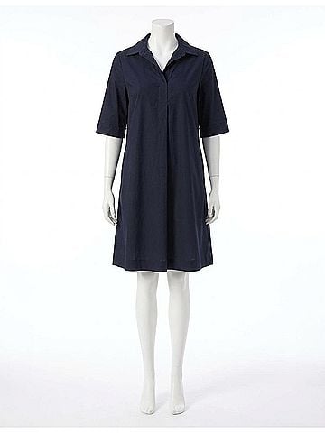 Joseph Ribkoff Stretch Poplin Trapeze Dress in Midnight Blue (view 1)