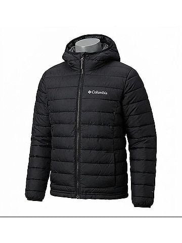 Columbia Kids' Powder Lite Ii Hooded Jacket in Black (view 1)