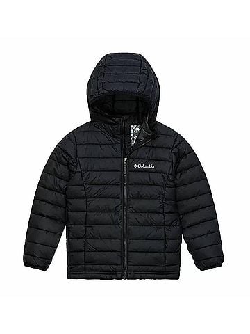 Columbia Kids' Powder Lite Ii Hooded Jacket in Black (view 2)