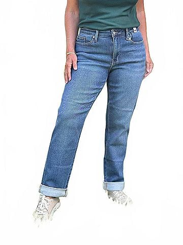 Judy Blue Billie Boyfriend Jeans in Dark Cozy Indigo (view 2)