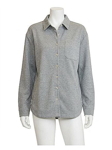 Umgee Luxeknit Oversized Shirt Jacket in Charcoal (view 1)