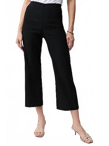Joseph Ribkoff Soft Micro Twill High Waist Culotte Pants in Black (view 2)