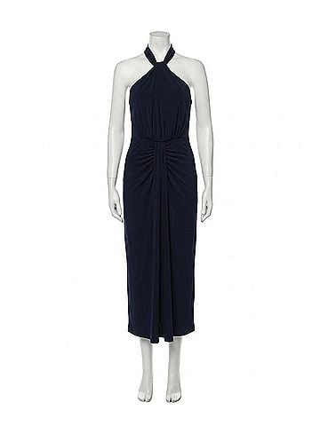 Joseph Ribkoff Halter Sleeveless Midi Dress in Midnight Blue (view 1)