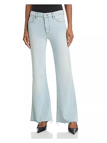 FRAME Women's The Icon High Rise Flare Jeans in Preen Raw After (view 2)