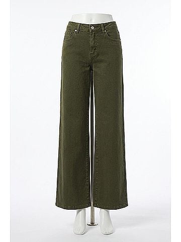 Joseph Ribkoff Goldie Classic Wide Leg Denim Jeans I in Avocado (view 1)