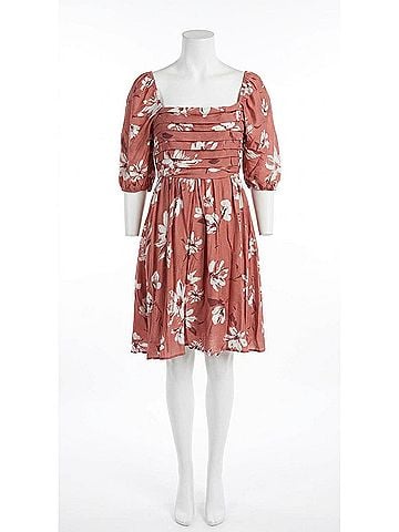 Blu Pepper Women's Puffed Sleeve Mini Dress in Brown (view 1)