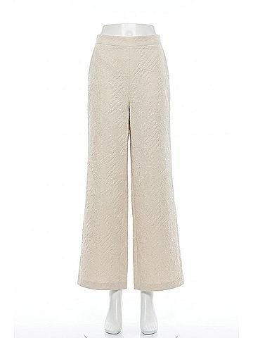 Joseph Ribkoff Geometric Textured Pull-On Wide Leg Pants in Moonstone (view 1)