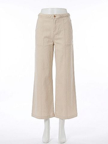 Entro Women's Braided Wide Leg Pants in Sand (view 1)