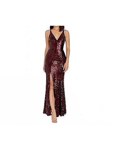 Dress the Population Iris Sequin Gown in Port Wine (view 2)