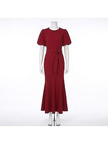 Sachin + Babi Camila Asymmetric Hem Belted Dress in Red (view 1)