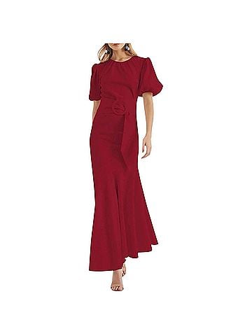 Sachin + Babi Camila Asymmetric Hem Belted Dress in Red (view 2)