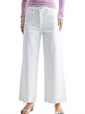 Just Black High Rise Wide Leg Jeans in White (view 2)