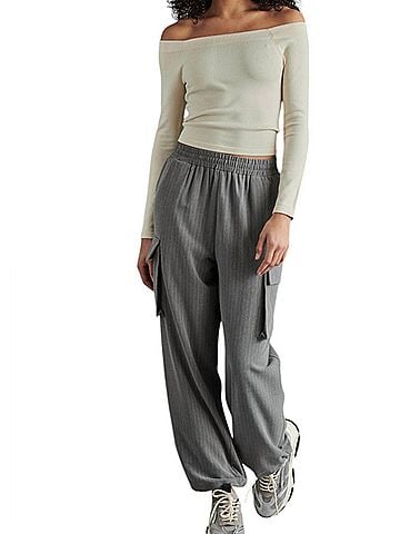 Steve Madden Themis Tapered Pants in Grey (view 2)