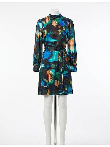 Joseph Ribkoff Abstract Print Straight Dress in Black Multi (view 1)