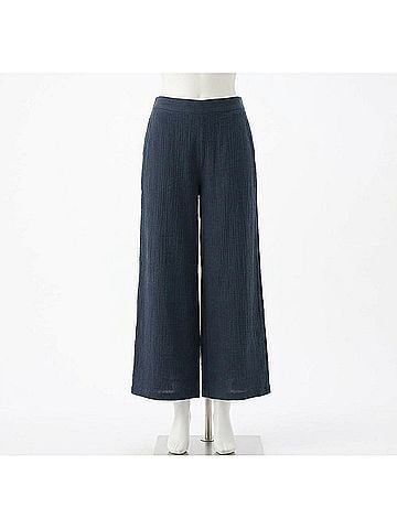 Barefoot Dreams Cotton Gauze Wide Leg Pant in Indigo (view 1)
