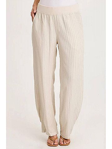 XCVI Carell Pinstripe Pleated Leg Pant in Sonic Silver (view 2)