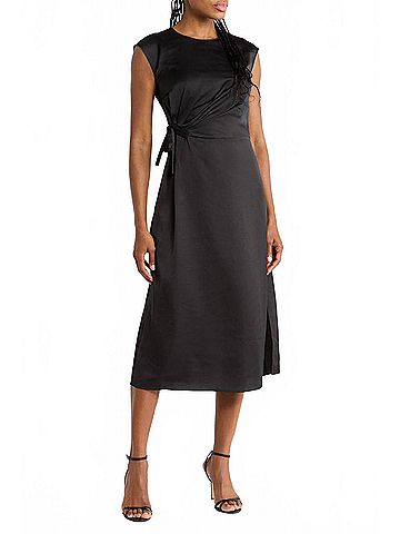 Derek Lam 10 Crosby Side Tie Dress in Black (view 2)