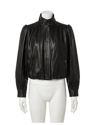 Astr Estero Faux Leather Bomber Jacket in Black (view 1)