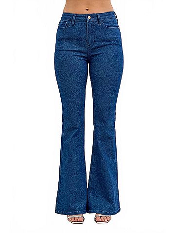 Judy Blue Sparkle Glitter Flare Denim Jeans in Blue (view 2)