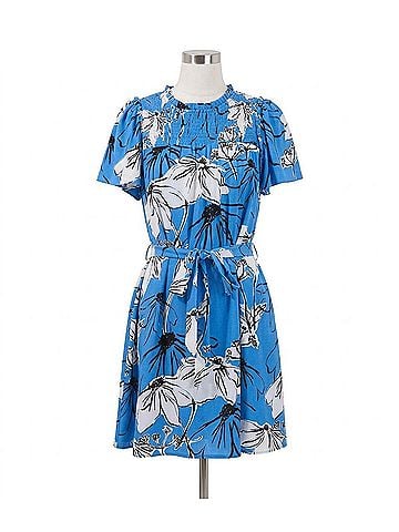 Sugarlips Uriella Kanes Floral Smocked Mini Dress in Blue Multi (view 1)