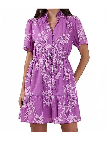 Sugarlips Amo Button Up Mini Dress in Orchid Lavender (view 2)