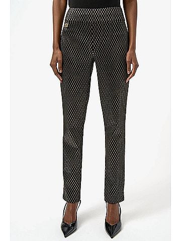 Joseph Ribkoff Slim Formal Geometric Trousers in Gold And Black (view 2)