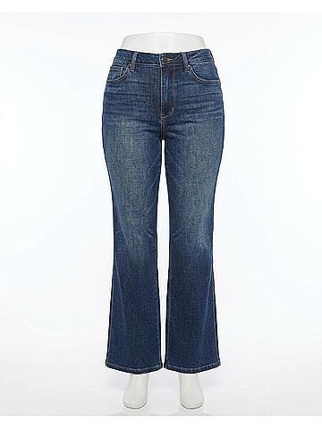 Judy Blue High Waist Tummy Control Classic Straight Jeans - Plus in Dark Wash (view 1)