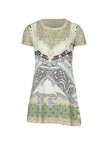 ETRO Etro Short Sleeve Print Casual Dress in Multicolor Cotton (view 1)