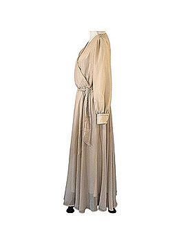 Ivy City Co. Champagne Beige Wrap Maxi Dress Cocktail Dress (view 2)